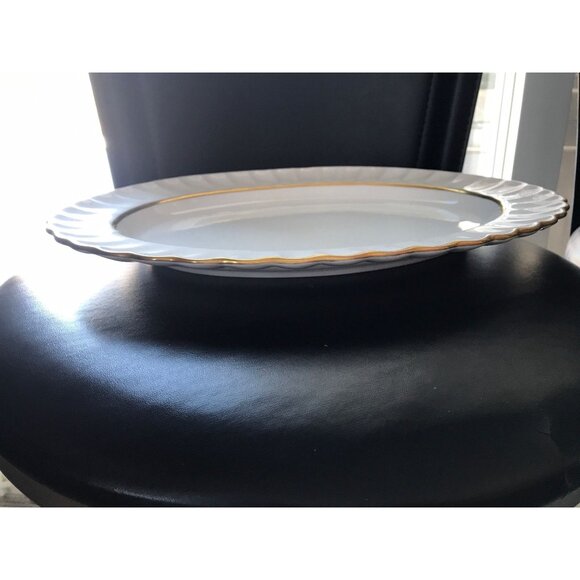 Vintage Spode Midas Bone China England Oval Serving Dish Plate 14" Y8157 Gold - Picture 4 of 8